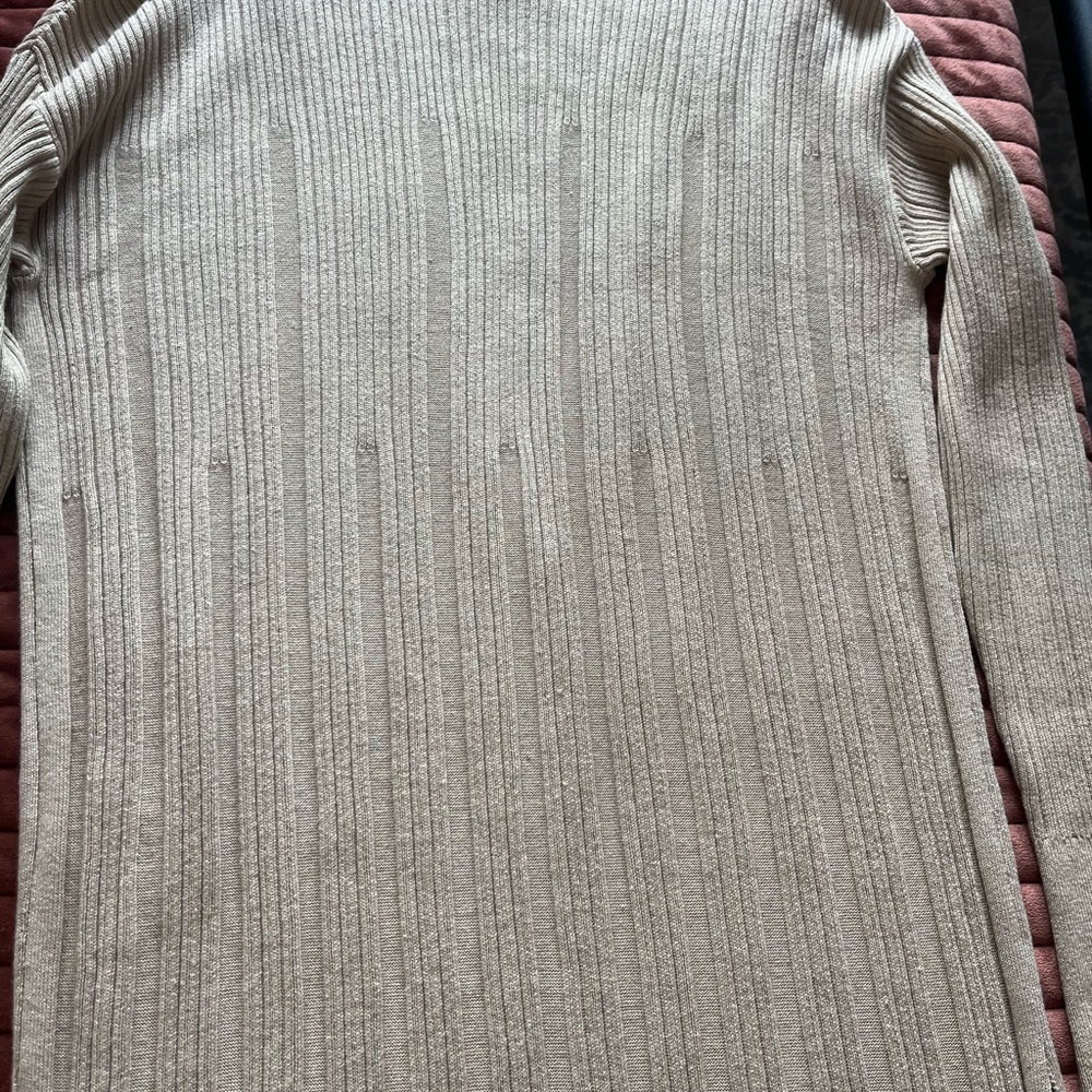 Free People Beige Ribbed Long Cardigan - Picture 6 of 9